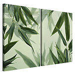 Moduláris vászonnyomat Modular canvas print Lush green leaves on pale background