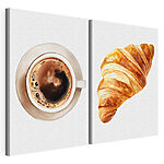 Moduláris vászonnyomat Egy croissant és egy csésze kávé